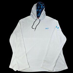 Under Armour Mens XL White HeatGear Loose Fit Hoodie Stephen Curry